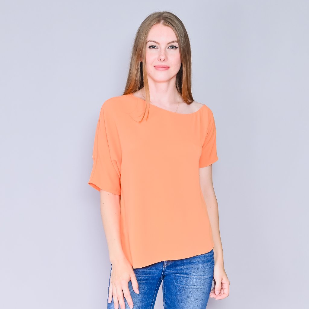 Amanda Uprichard Orange Asymmetrical Top